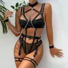 Tenue de yoga Lingerie sexy Séduction Chaîne de jeu de rôle Ensemble de quatre pièces Femme Fitness