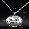 Pendentif Colliers TE QUIERO AMIGA Collier En Acier Inoxydable Pour Femmes Ami Chaîne Bijoux Joyeria De Acero Inoxydable N817S07