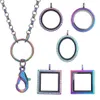 10 stks veel Regenboog kleur Ronde Drijvende Charms Medaillon Hanger voor vrouwen Ketting Magnetisch Geheugen Levend Glazen Medaillon Met Kettingen Y1291J