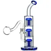 12,9 cala drzewa ramienia Perc okulary wodne Bongs Hookahs mocne platformy daba szklana szklana macierz rur wodnych z miską 14 mm