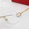 Nya modedesign Män och kvinnor Optiska glasögon 0416o Rimless Metal Frame Lätt att bära enkel och populär stil mångsidiga klara linser glasögon