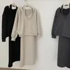 Vestidos de trabajo, conjuntos de vestidos, Vestidos sexis para Mujer, trajes elegantes que combinan con todo, 2 piezas de otoño, liso, coreano, para Mujer, fiesta, Club nocturno