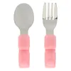 Dinnerware Sets 2 Pcs Toddler Suit Training Spoon Fork Travel Set Silicone Spoons Kids Baby Utensils