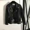 힙합 Motercycle Jackets 트렌디 한 지퍼 디자이너 코트 럭셔리 라펠 목 겉옷 검은 양 각부 브랜드 재킷 외부웨어