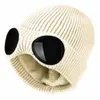 Beanie Bonnet Bonnet CP 모자 디자이너 Beanie CP 모자 두 렌즈 겨울 니트 모자 고글 안경 따뜻한 비니 CP 모자 비니 S