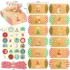 Cadeau Wrap 24pcs sacs de bonbons de Noël forme de maison boîte-cadeau de Noël sac à biscuits boîtes d'emballage avec cordes décorations de Noël année 231102