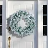 Juldekorationer Julkrans Holiday Decoration Artificial White Snowy Wreath Decor Party Supplies For Fra Door Hushållens tillbehör 231101