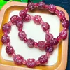 Bracciale con artiglio al quarzo fragola naturale, braccialetto elastico fatto a mano, gioielli in cristallo, regalo di compleanno per bambini 1 pezzo 12 mm