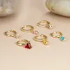 Kolczyki obręcze 6pcs żeńska kryształowy geometria Zestaw Zestaw Trend Gold Kolor for Women Charm Creakon Stone Earring