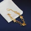 Enamel Diamonds Flower Chains Bracelets Fashion Style Bracelets Women Bangle Wristband Chain Designer Jewelry Crystal 18K Gold Plated Wedding Gift HLB1 --04