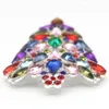 65 mm Multicolore Rhinestone Christmas Tree Spiri di cristallo per spilla per festività per donne