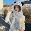 Beralar Örme Şapka Kış Kadınlar Rüzgar Proof 3-Smate Eşarp Eldivenleri Peluş Ayı Dekoru Kalın Söndürülebilir Koruyucu