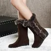 Boots Winter Women Shoes Ladies Mid Calf Boots High Tube Classic Thick Fleece Models Snow Boots Muje Plus Size 35-42 231102