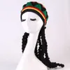 Afrikanische jamaikanische Rasta-Mütze mit Zöpfen, europäisch-amerikanische gestrickte Baskenmütze für Party, Cosplay, Mann und Frau