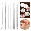 Nail Art Kits 2/3/6pcs Stainless Steel Cuticle Remover Double Sided Finger Dead Skin Push Pusher Manicure Care Tool