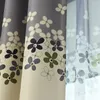 Cortina cinza e creme impressão floral cortinas de blecaute moderno para sala de estar o quarto decoração de casa conjuntos de cortinas de janela tratamento