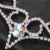 Diademas Stonefans AB V forma frente cadena diadema joyería para el cabello para mujeres fiesta cristal tiara accesorios de boda 231101