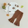 Clothing Sets Toddler Girl Thanksgiving Clothes 0-4T Baby 2Pcs Casual Outfit Turkey Print Long Sleeve Tops Flare Pants