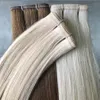 Nya hårförlängningar Remy Human Hair Weaves Flat Weft Silk Ribbon Hair Bunds Ultra Thin Weft Black Brown Blond 50g/Piece 200g/Lot Invisible Skin Pu Weft Hair