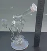 Ash Catcher Shisha Hookahs 2023 Högsta kvalitet Ljusblå rökt silverhjul REFLOW OLJE RIG BUBBLE BONG HOOFAH VATTEN BONGS TORNADO DAB BOWL Anpassning