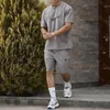 Designer Tracksuits Herr Tshirt Set Luxury Mens T Shirts and Shorts 2 Pieces Set Tracksuit jogger sportkläder Summer Casual Streetwear Fitness Sports Sate Suit