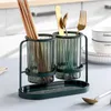 Kitchen Storage Household Golden Chopsticks Rack Drain Knife And Fork Bucket Tableware Box Simple Alloy Spoon Chopstick Holder