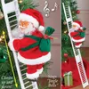 Christmas Decorations Electric Climbing Ladder Santa Claus Doll with Music Kids Gift Favors Merry Christmas Tree Decorations For Home Navidad Ornament 231102