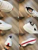 Fashion Luxury Dress Shoes FLY BLOCK Men Running Sneakers Italy Popular Elastic Band Low Top Thick Bottom Black White Leather Badge Design Casual Trainers Box EU 38-45