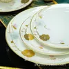 食器セットJingdezhen Bone Porcelain Bowl and Dish Set Modern Europeen Light Luxury Tablewareダイニングボウル料理