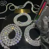 Großhandel im Labor hergestellte Tennis-Halskette, hochwertiger runder Diamant im Brillantschliff, 925er Silber, feine Hip-Hop-Kette
