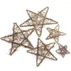 Fleurs décoratives 1pc couronne de noël étoile ronde artificielle rotin brun pour décorations de porte/arbre de noël bricolage guirlande accessoires cadeaux