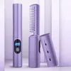 Hair Straighteners 2In1 Lazy Straightener Curler Comb SB Rechargeable Fast Heating Straight Styler 231101