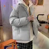 Masculino para baixo parkas streetwear harajuku casaco de inverno quente cor sólida casual parka gola moda oversize jaqueta feminina 231102