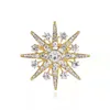 Shining Snowflake -broche voor vrouwen Men Kristallen Rhinestone Pearl -broches Hijab Pins sjaal gespen sieraden geschenken