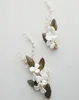 Hair Clips Hand Painted Green Leaf Bridal Pins Floral Wedding Prom Accessories Women Headpiece