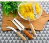 150ses of 4 in1 Vegetable Tools suit Sugarcane Peeling Knives Pineapple Peeling Knife Artifact Planing Knife Stainless Steel with wooden handle