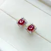 Stud Oorbellen KJJEAXCMY Fijne Sieraden 925 Sterling Zilver Ingelegd Natuurlijke Ruby Oorstekers Dames Meisje Party Verjaardagscadeau