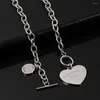 Chains Classic Carve Forever Love Heart Pendant Necklace For Women Titanium Steel Gold Color Woman Jewelry Collar Lover Gift