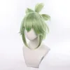 Kuki Shinobu Cosplay Game Genshin Impact Impact Light Green Short with Bangs Highlights耐熱パーティーウィッグ+無料ウィッグキャップコスプレ