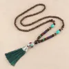 Hanger Kettingen Unisex Handgemaakte Nepal Boeddhistische Mala Houten Kralen Ketting Boho Hippie Stijl Etnische Lange Mannen Vrouwen Geluk Sieraden