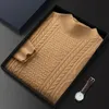 Men's Sweaters Arrival High Quality Autumn Winter Double Ply Thickened 100 shmere Sweater Men's Pullover Jacquard Knitting Men Size S-3XL 231101