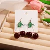 Boucles d'oreilles en forme de cerise pour femmes, bijoux Vintage de tempérament créatif, ornements de bijoux