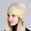 Beanie/Skull Caps Geebro Women's Bronzing Beanies Hat Spring Wool Knitted Slouchy Beanie For Women Ladies Metallic Color Skull Cap Balaclava 231102