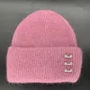 Beanie/Totenkopfkappen Luxus-Strass-Wintermütze für Damen, flauschige Angora-Kaninchen-Fell-Mützen, Damen, glänzende Diamant-Strickmützen, warme Wollmütze 231102