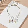 Anhänger Halsketten Licht Luxus Zirkon Sonnenblumen Halskette Edelstahl Mode Pflanze Blume Choker Schmuck Party Geschenke Für Frauen Mädchen