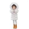 Adorabile cappotto invernale per bambina - caldo piumino d'anatra bianco per bambini, parka tuta da neve, abbigliamento carino per bambini per la stagione fredda
