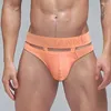 Mutande Slip da uomo Sexy Scava fuori Intimo Vita bassa Bikini Cotone Hip Lift U Custodia convessa Lingerie Slip Hombre