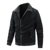 Men's Jackets Brand Fashion Men Autumn Winter Double Side Design Man Corduroy Fleece Outerwear Size M-2XL