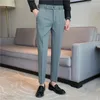 Ternos masculinos 2023 casual branco calças dos homens pés fino respirável confortável de alta qualidade marca masculina terno negócios