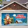 Weihnachtsdekorationen, 480 x 210 cm, Frohe Weihnachten, Feiertagsbanner, Dekoration für den Außenbereich, Garagentorabdeckung, große Türabdeckung, Weihnachtsmann-Wandbanner 231101